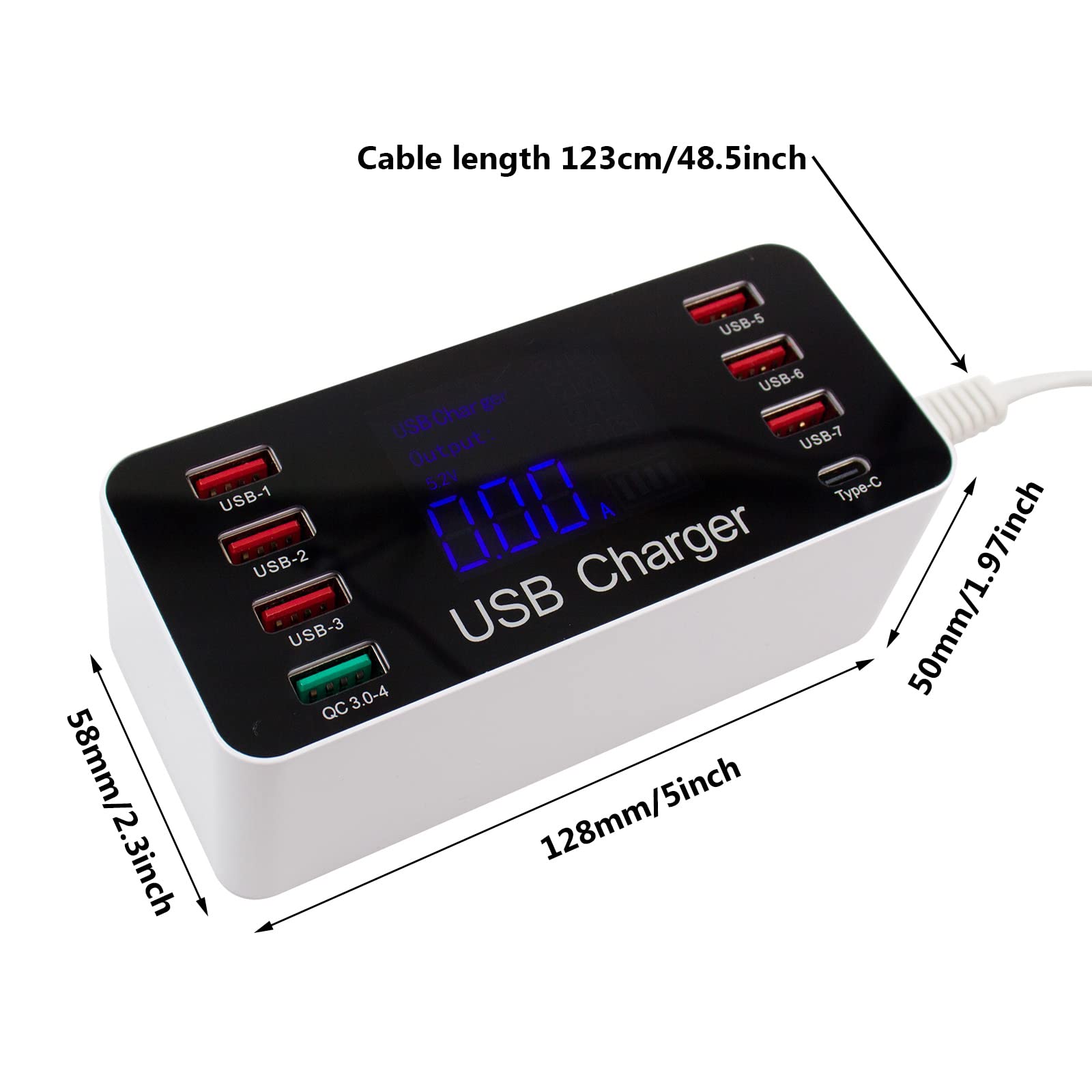 Amazon.com: Multiple USB Charger, 40W 8-Port Desktop Charging